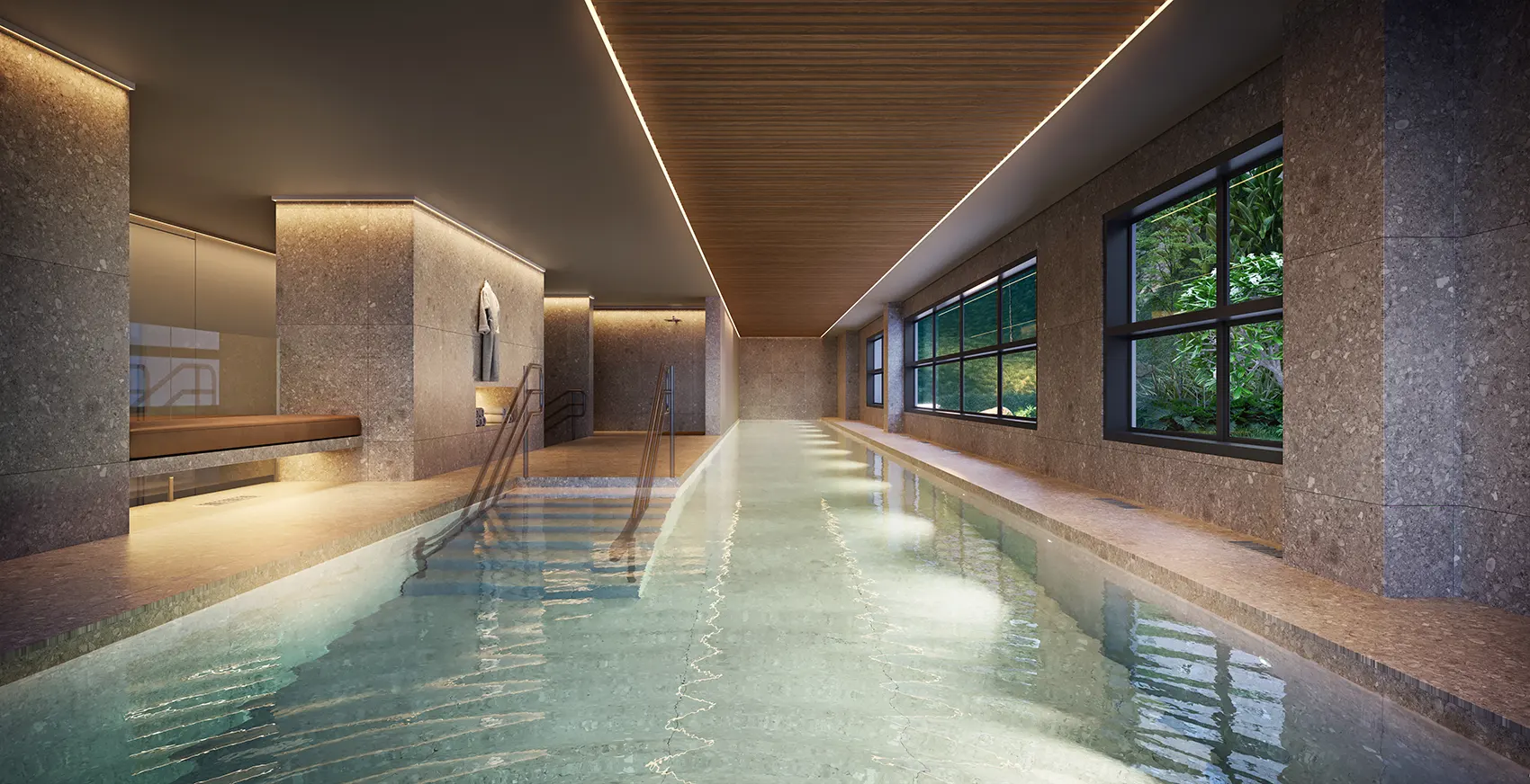Piscina coberta do High Garden Rio Branco — perspectiva ilustrativa Melnick